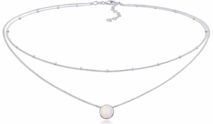 Elli Choker Layer-Look mit Opal (Sterling Silber, 36 cm)