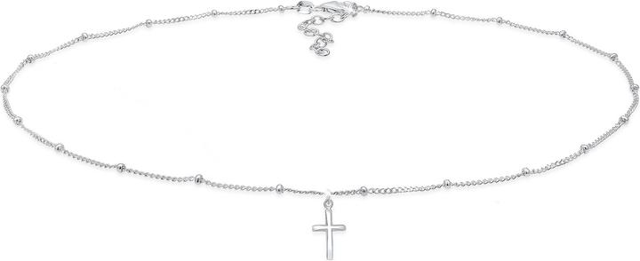 Elli Choker Kugelkette Kreuz-Anhänger (Sterling Silber, 36 cm)