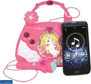 Productafbeelding Lexibook Eenhoorn karaoke en muziek luidspreker in handtas ontwerp, microfoon, stemwisselaar, audio-in kabel