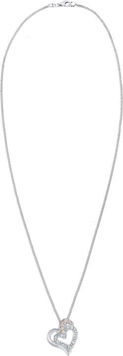 Image du produit Elli mit Herz-Anhäger verziert mit Kristallen (Argent Sterling, 45 cm)