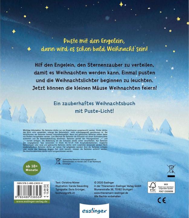 Produktbild Mein Puste-Licht-Buch Es wird Weihnachten, kleine Maus (Deutsch, Christina Nömer, 2020)