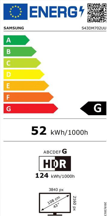 Energie-Label Samsung Smart M7 - M70D (3840 x 2160 Pixel, 43")