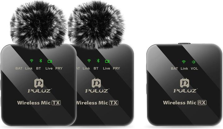 Actual product image Puluz Wireless Lavalier Microphone 2 TX + 1 RX