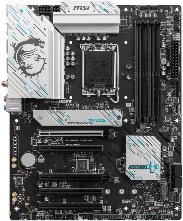 Produktbild MSI B760 GAMING PLUS WIFI DDR4 (LGA 1700, Intel B760, ATX)