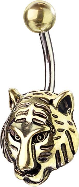 Star Piercing Banane vergoldet Tiger (Chirurgenstahl 316L, Messing)