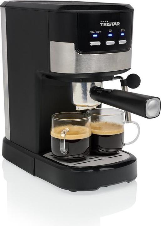 Tristar CM-2278 Espressomaschine mit Siebträger Schwarz, Edelstahl 1100W (EU-Stecker)