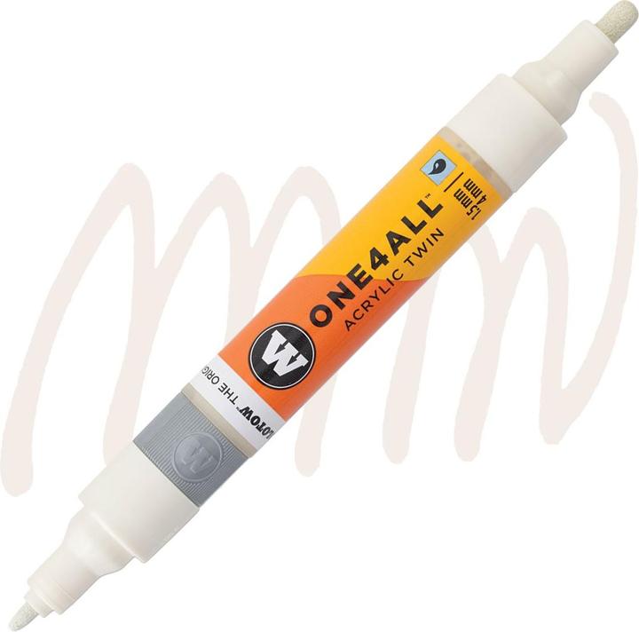 Molotow Marqueur pour Maquettes - One4All Twin - Acrylique Blanc Nature - 1,5/4mm - -229 - 15 cm (White, 4 mm, 1 x)