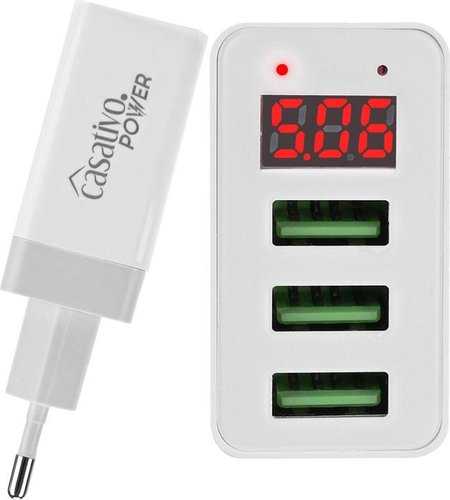 Immagine prodotto Casativo Caricabatterie multiplo con 3 porte USB e display a LED (15.50 W)