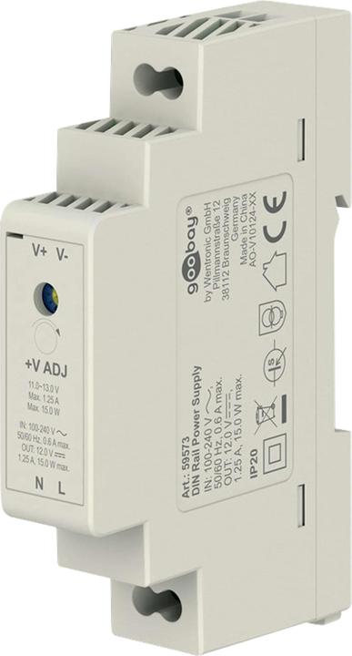 Goobay Alimentatore su guida DIN 12 V, 1,25 A, 15 W