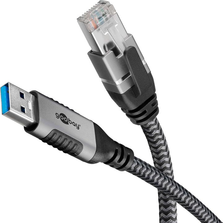 Image du produit Goobay Câble Ethernet USB-A vers RJ45, 3 m (F/UTP, CAT6, 3 m)