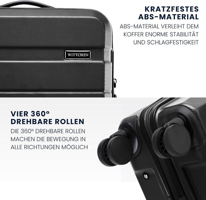 Image du produit Wittchen Comodo Line Hartschalenkoffer-Set 3-teilig (39 l, Bagage à main (jusqu'à 50l), M (50 - 90l), L (90 - 115l))