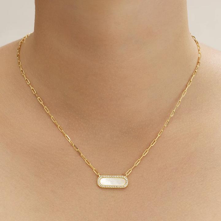 Produktbild Charles Garnier Halskette aus vergoldetem Silber, Perlmutt, Zirkonoxid (Gold, Perlmutt, Zirkoniumoxiden)