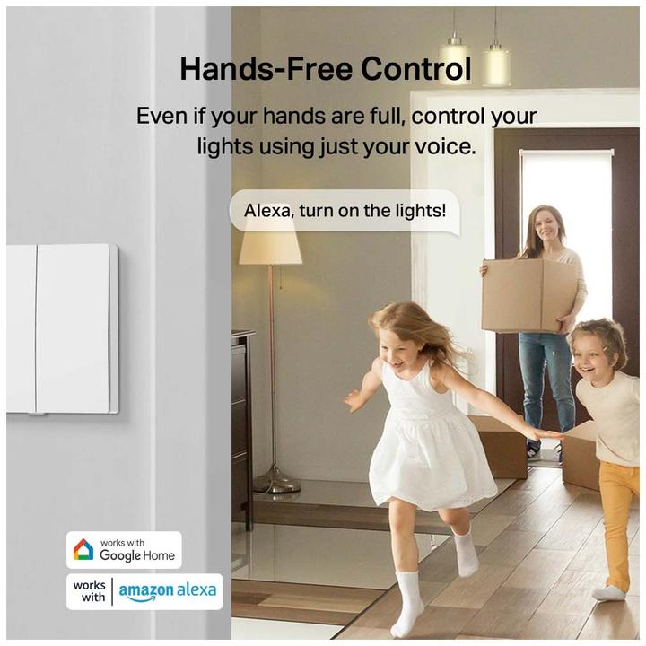 Productafbeelding TP-Link Tapo Smart Switch, 2-standen 1-Weg, Kantelen, Wit, 1 st., Batterij, AAA, 50/60 Hz