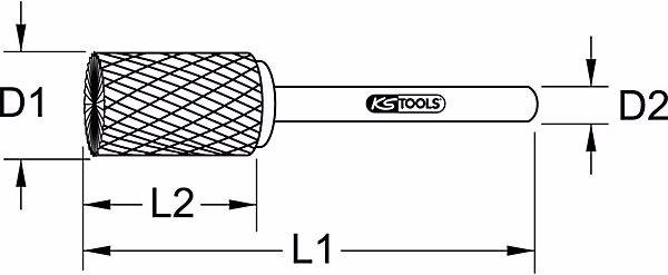 Actual product image KS Tools HM cylindrical milling pin form A (6 millimetres)
