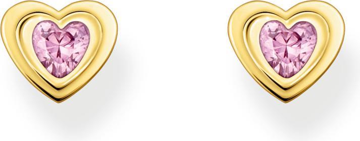 Immagine prodotto Thomas Sabo Orecchini a cuore con zirconi rosa placcati oro (Argento 925)
