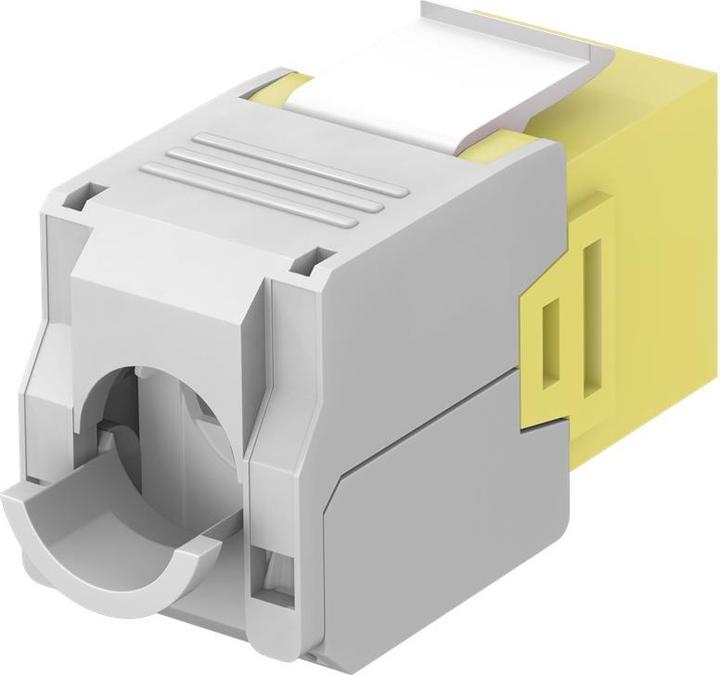 Produktbild Goobay CAT 6a KeyStone RJ45 Jack,ungeschirmt, 500MHz, Gelb-Weiss (Keystone Modul)