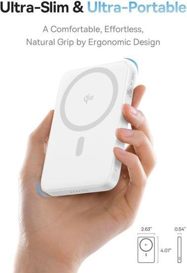 Actual product image Baseus magnetic powerbank with stand PicoGo Qi2 5000mAh 20W (5000 mAh, 20 W)