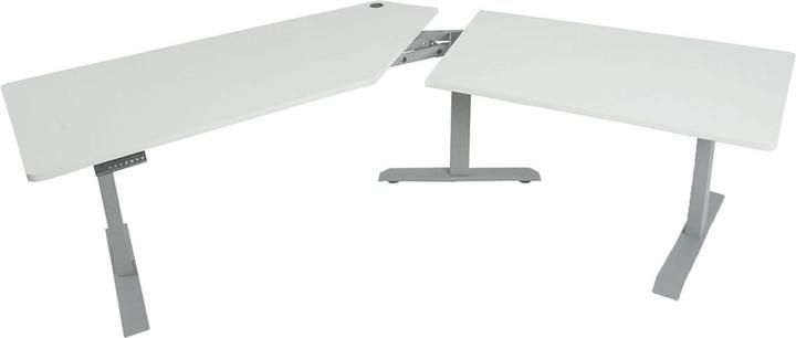 Produktbild Swisshandel24 3in1 Schreibtisch, Computertisch, 120° elektrisch höhenverstellbar weiss, grau
