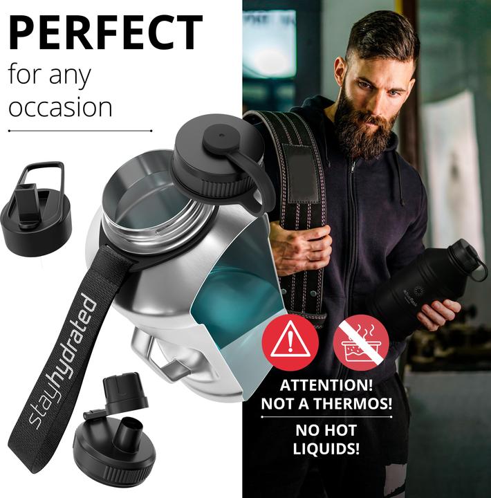 Produktbild BeMaxx Active Flask Trinkflasche, Single-Wall, 2200ml (2.20 l)
