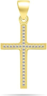 Brilio Silver - Timeless gold-plated pendant with zircons Cross PT78Y