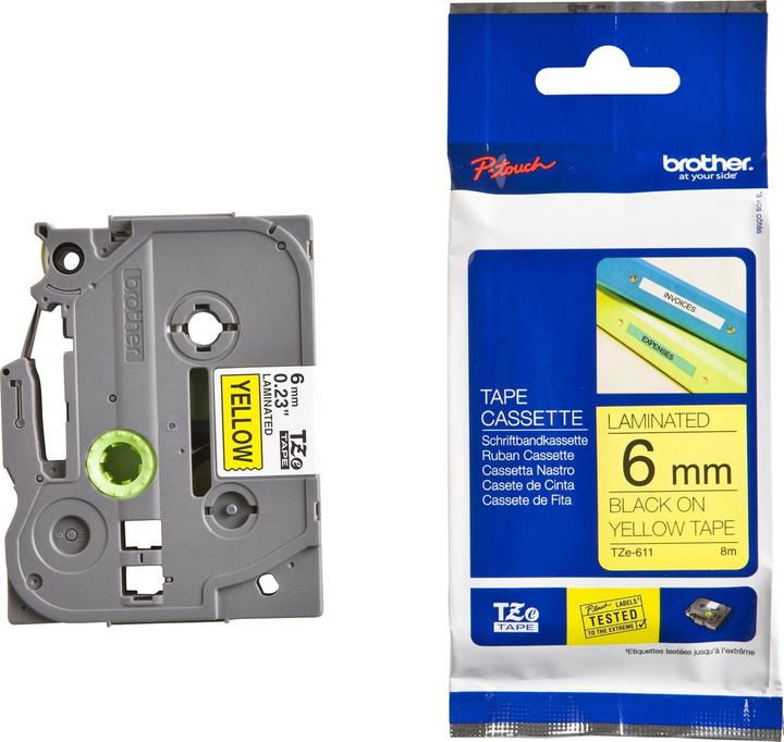 Produktbild Brother Tze-611 (0.60 cm, Schwarz)