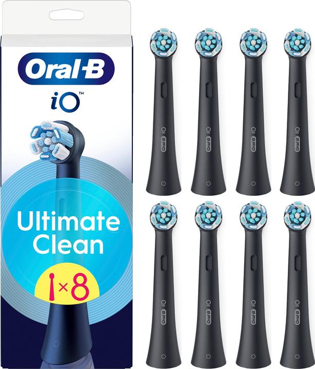Oral-B Oral B - iO Series Ultimate Clean Black Replacement Brush Heads - Black - 8 count (8 x)