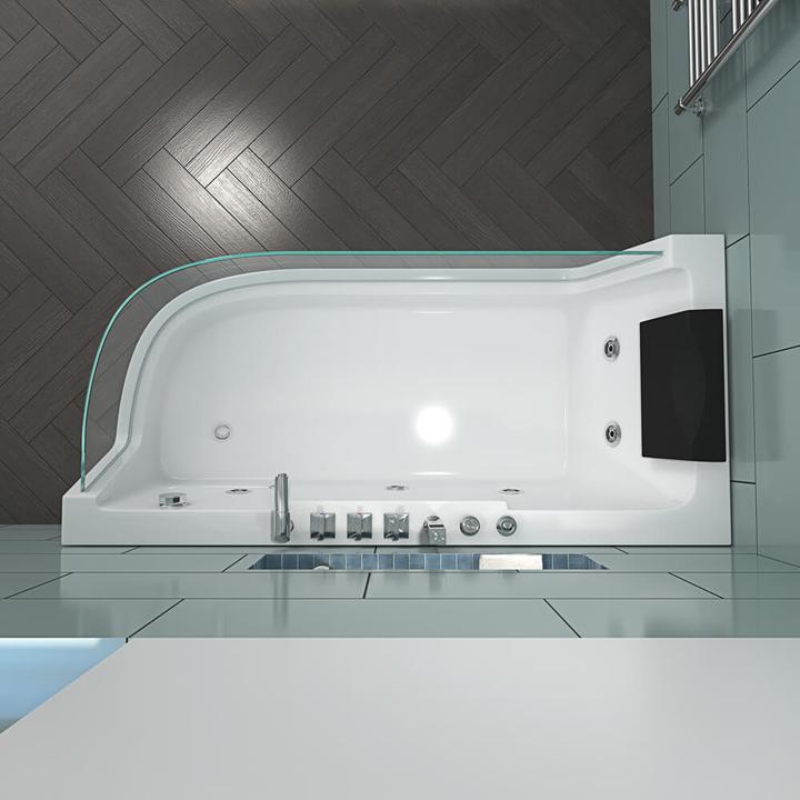 Produktbild Home Deluxe Whirlpool Badewanne INFINITY (rechts) Farblichttherapie - 170x80cm (80 cm, 170 cm)