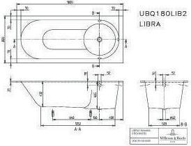 Produktbild Villeroy & Boch V&B Einbauwanne LIBRA R-eck1800x800mm we (180 cm, 80 cm)