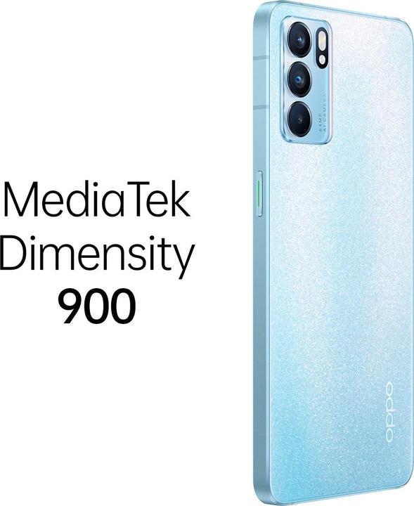 Actual product image OPPO Reno6 (128 GB, Arctic Blue, 6.43", Dual SIM, 64 Mpx, 5G)