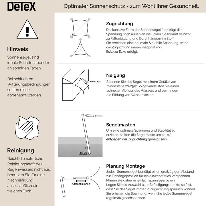 Produktbild Detex Sonnensegel (500 x 500 x 500 cm)