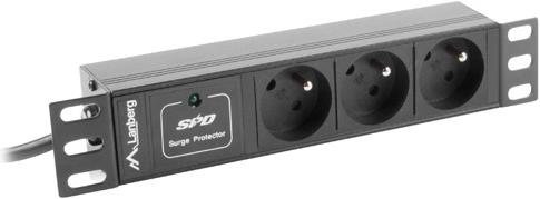 Produktbild Lanberg PDU-03E-0200-BK Stromverteilereinheit (PDU) 3 AC-Ausgänge 1U