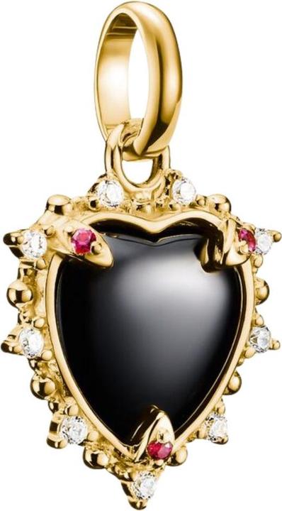 Immagine prodotto Thomas Sabo Charm-Anhänger Vintage Herz schwarz Connect vergoldet (Argento)