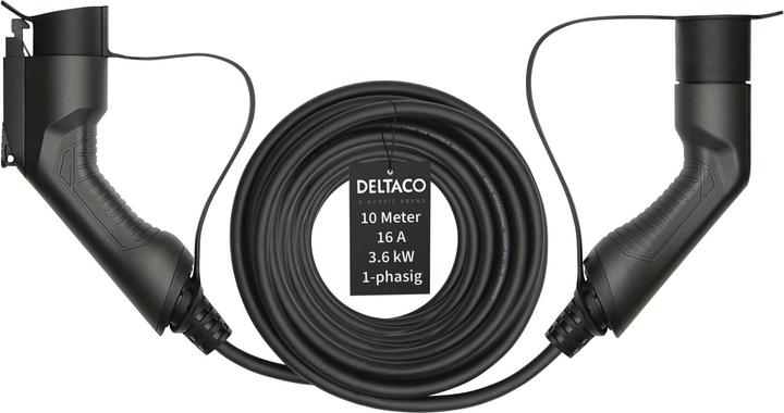 Produktbild Deltaco Typ 2 auf Typ 1 Kabel (Typ 1, 3.60 kW, 16 A, 10 m)