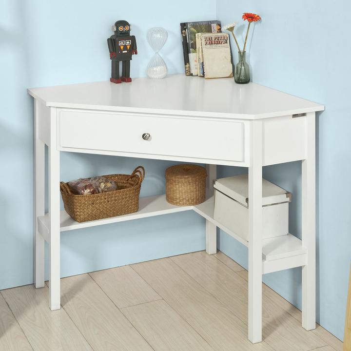 Actual product image SoBuy Corner desk with shelf and drawer (76 x 76 x 76 cm)