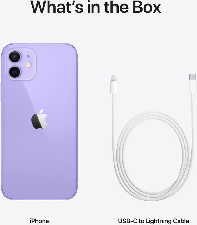 Image du produit Apple iPhone 12 (64 Go, Purple, 6.10", SIM + eSIM, 12 Mpx, 5G)