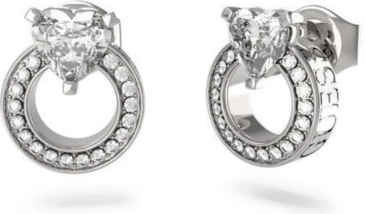 Produktbild Guess 10MM HEART CRYS CIRCLE T STUDS Ohrringe (Edelstahl, Zirkonia)