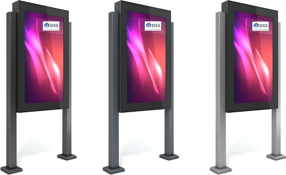 Produktbild DSS Outdoor Stele Portrait, 75" Bildschirm, schwarz