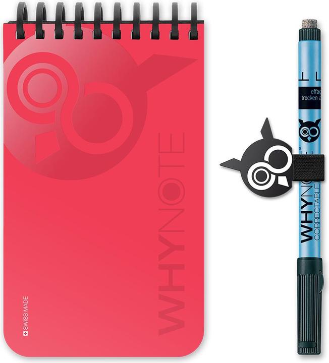 Produktbild Whynote Bloc-note effaçable rouge de poche - (9 x 15 cm)