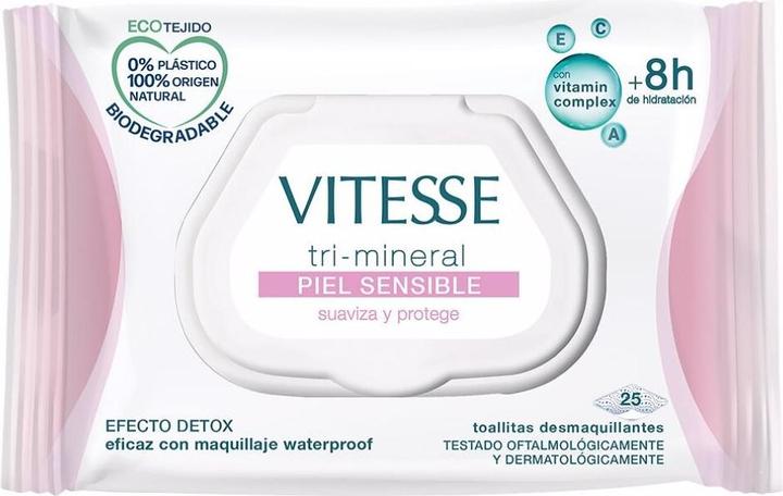 Produktbild Vitesse TRI-MINERAL Sensitive Skin Makeup Remover Wipes 25 Count (Make-Up Entferner)