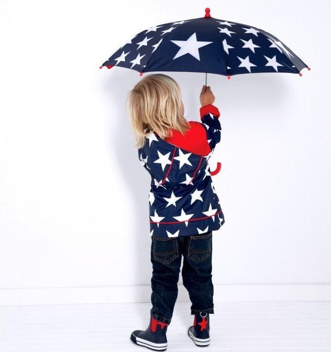 Actual product image Penny Scallan Kinder-Regenschirm Navy Star, Leicht und Wasserdicht