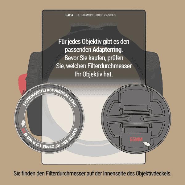 Actual product image Haida Objektivadapter 55mm zu Filter Halter M10 (Obective filter holder, 55 mm)