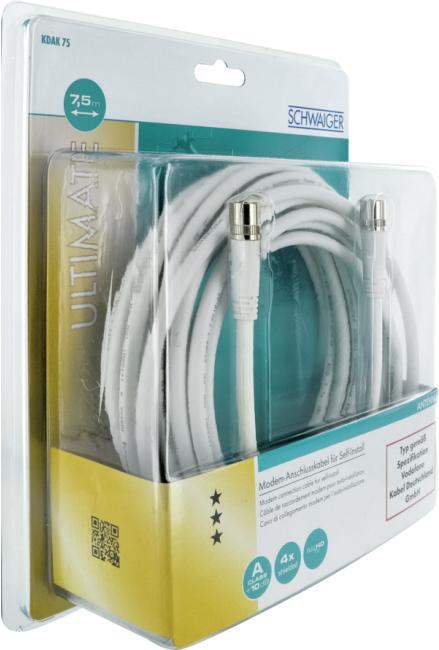Produktbild Schwaiger KDAK75 532 7.5m F F Weiss Koaxialkabel (10 dB, SAT Kabel)