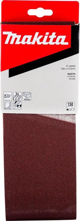 Produktbild Makita Schleifband 100x610mm Korn 150 ( 5 Stück ) (150)