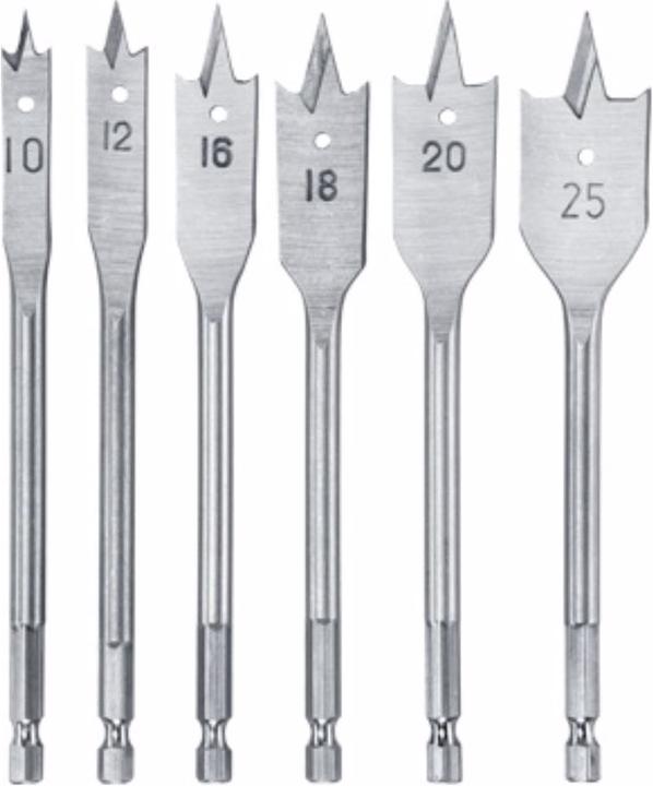 Produktbild kwb Flachfräsbohrerset 6tlg (10, 12, 16, 18, 20, 22, 24 mm)