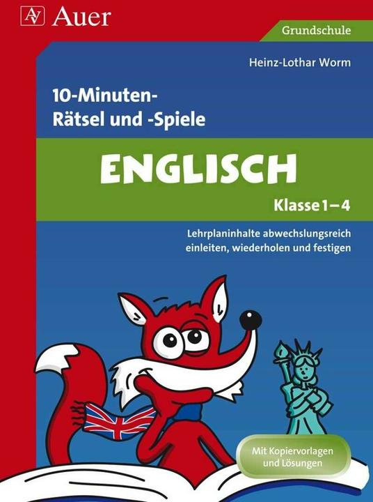 Produktbild 10-Minuten-Rätsel und -Spiele Englisch Klasse 1-4 (Deutsch, Heinz-Lothar Worm, 2023)