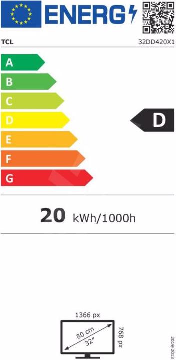 Etichetta energetica TCL 32DDD420 (32", LCD, HD, 2018)