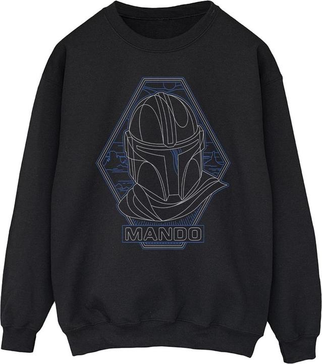 Star Wars The Mandalorian Outline Helm Diamond Sweatshirt (L)
