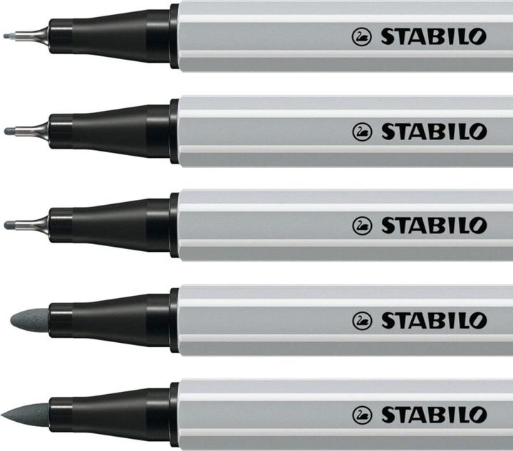 Image du produit STABILO Feutre à pointe fine Creative Tips Arty (Gris clair, Noir, 10 x)