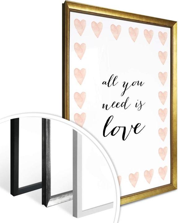 Image du produit Trenddeko Confetti & Crème - Tout ce dont vous avez besoin c'est d'amour (40 x 50 cm)