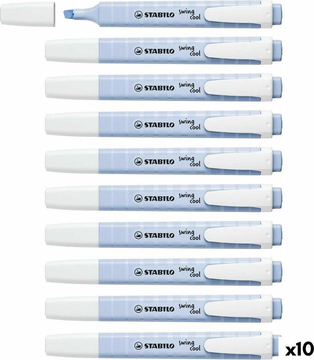 Produktbild STABILO Textmarker - swing cool Pastel - 10er Pack - Wolkenblau (Wolkenblau, 4 mm, 1 x)
